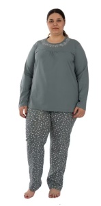 Pij.2233 FOREST GREEN, Pijama Dama Knox, EXTRA LARGE