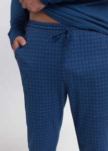 Pijama Barbati Soft&Seven by SOFIAMAN, Maneca Lunga, MILLER S31-025 Bleumarin - Img 3