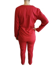 Pijama Dama Auritex, tipar Clasic, 140 Rosu - Img 2