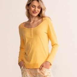 Pijama Dama Soft&Seven By Sofiaman, din Bambus, S21-146 Galben - Img 4
