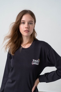 Pijama dama VAMP, Compleu din Interlook 17642 Bleumarin - Img 2