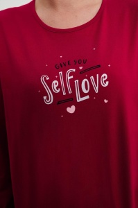 Pijama dama VAMP, din Bumbac, 19442 Rosu SELF LOVE - Img 5