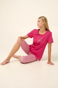 Pijama dama VAMP, din Bumbac, MS+3/4 22283 FUXIA - Img 4
