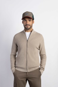 Pulover Barbati BOSTON, Cardigan tricotat JACOBO 83451 Bej