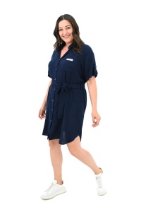 Rochie Casual Adrom, BATAL, Tip Camasa 5246-24 Bleumarin - Img 2