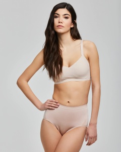 SLIP din microfibra Pompea, Seamless, CONTENITIVO, Skin - Bej