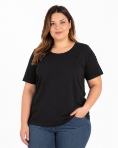 T.2503 Negru, Tricou Dama Knox, EXTRA-LARGE