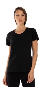 T.2508 NEGRU, Tricou Dama KNOX, Decolteu V
