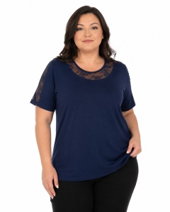 T.2979 Bleumarin Mediu, Tricou Dama Knox Marimi EXTRA LARGE