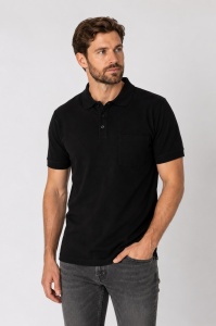 T.4511 Negru, Tricou Knox Polo Pique Clasic cu Buzunar