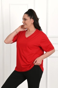 Tricou dama Batal ADROM, V-Line 1297-23 Rosu - Img 2