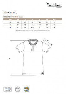 Tricou Polo Dama Malfini, din Bumbac Mercerizat, GRAND 269 Negru - Img 2