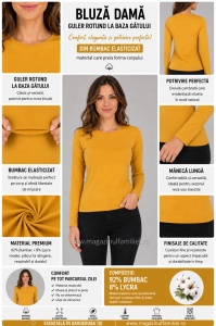 B.2401 Galben Golden, Bluza dama Knox maneca lunga - Img 2