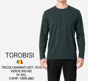 Bluza Barbati TOROBISI TRICOTEX, Clasic ML 1010 Verde Inchis