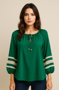 Bluza dama ANESIA din Viscoza, Tip IE cu Maneca 3/4, ANDREEA Verde - Img 1