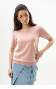 Bluza dama Tricotata Hermina, Maneca Scurta, MS115 Roz
