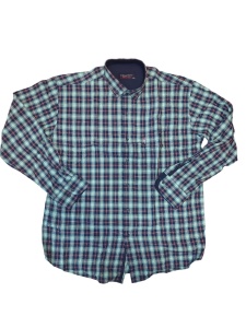 Camasa Barbati Dust Cardin, Maneca Lunga, din Bumbac, Regular Fit, Buzunar la piept, ML-03 Bleumarin cu Verde - Img 1