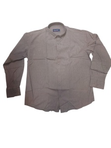Camasa Barbati Dust Cardin, Maneca Lunga, din Bumbac, Regular Fit, LINII SUBTIRI, Maroniu - Img 3