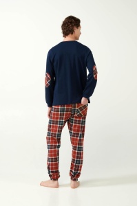 Compleu Pijama Barbati VAMP, din Interlook, ML 21514 Bleumarin - Img 2