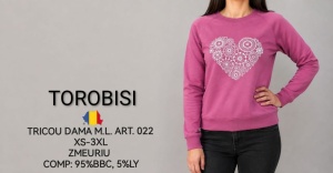 Flanela dama TOROBISI TRICOTEX, din Bumbac, Model 022 Zmeuriu - Img 2