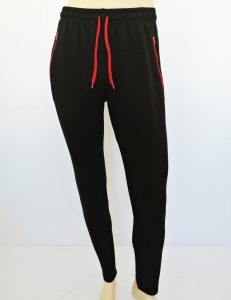  Pantaloni de Trening KNOX, MODERN FIT, cu fermoar la buzunar, P.4104 NEGRU & ROSU - Img 3