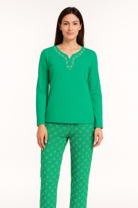 Pij.2237 VERDE, Pijama Damă Knox, Tipar Clasic