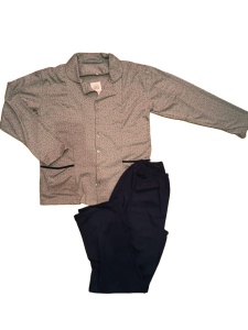 Pijama Barbati Auritex din bumbac cu Nasturi ML 232-07 Gri Deschis Picatele - Img 2