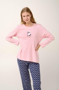Pijama dama VAMP, Compleu din Interlook 21407 ROZ - Img 3