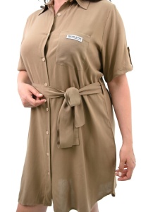Rochie Casual Adrom, BATAL, Tip Camasa 5246-24 Bej - Img 3