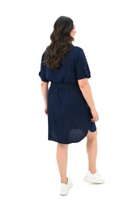 Rochie Casual Adrom, BATAL, Tip Camasa 5246-24 Bleumarin - Img 3