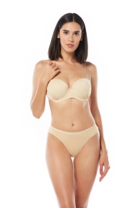 Sutien UNICONF, Balconette cu Cupe Graduate, Push-Up SM15 Bej - Img 1