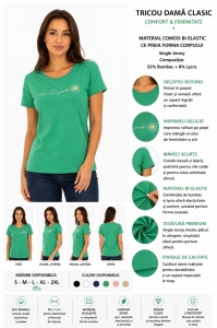T.2509 VERDE, Tricou Dama cu KNOX, cu Imprimeu - Img 2