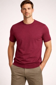 Tricou Barbati RUGATCHI, Model Gofrat 1Y0003 Bordo