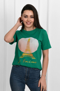 Tricou dama Adrom 1490-23 EIFFEL, Verde - Img 3