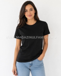 Tricou Dama KNOX, CLASIC, la Baza Gatului T.2512 NEGRU