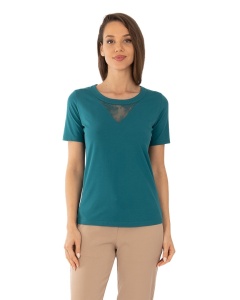 Tricou Dama KNOX, cu Dantela, T.2978 Verde Inchis - Img 2