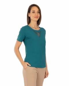 Tricou Dama KNOX, cu Dantela, T.2978 Verde Inchis - Img 4