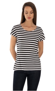 Tricou dama KNOX, din Viscoza, T.2964 Alb-Negru