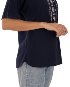 Tricou Dama KNOX, Imprimeu Traditional Tip IE, T.2502 Bleumarin - Img 2