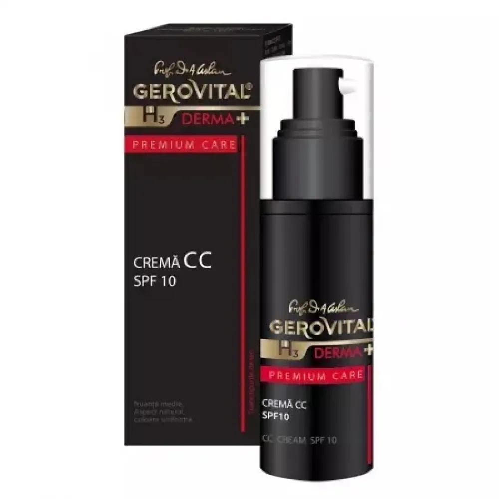 Crema CC SPF 10 Derma+ Premium Care, 30 ml, Gerovital