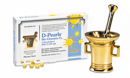 Bio-Vitamina D3 D-Pearls 800 UI x 80 capsule (Pharma Nord)