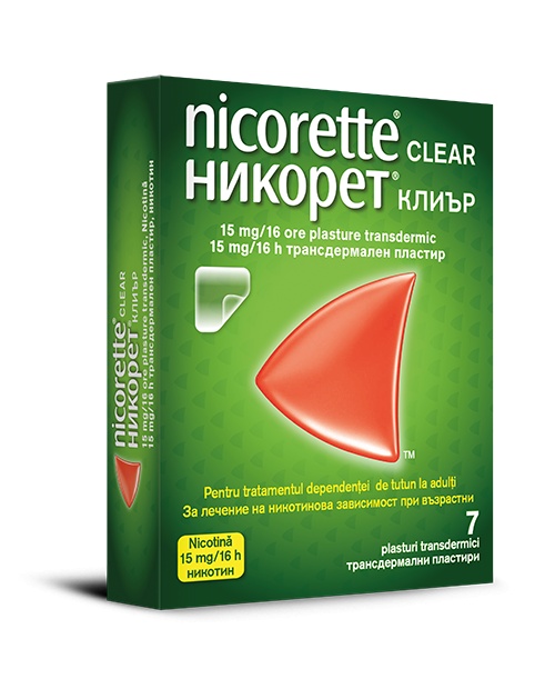 Nicorette Clear 15mg/16h x 7 plasturi transdermici, Kenvue