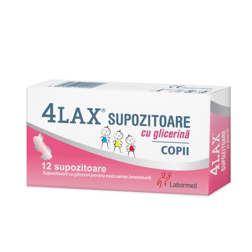 4Lax supozitoare cu glicerina copii x 12 supozitoare, Labormed Pharma