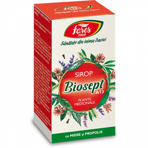 Biosept sirop cu miere, vitamina C si propolis x 100 ml (Fares)