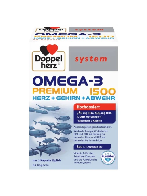Omega 3 Premium 1500 System, 60 capsule, Doppelherz