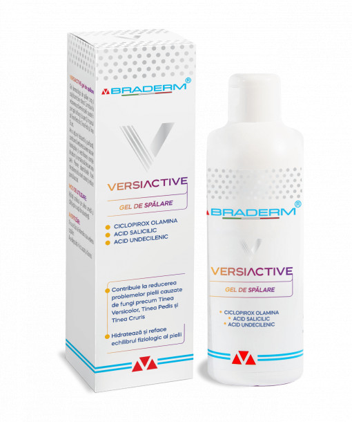 Versiactive Gel de spalare pentru corp si scalp x 200 ml (Braderm)