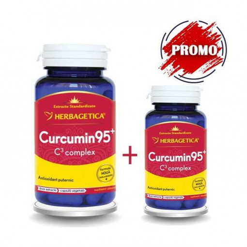 Curcumin 95+ C3 Complex x 60 capsule +10 capsule gratis (Herbagetica)