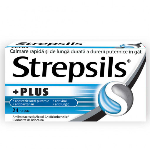 Strepsils Plus x 24 comprimate (Reckitt Benckiser)