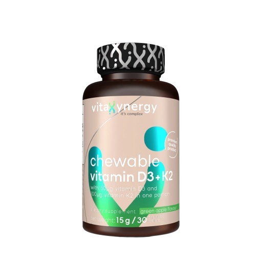 Vitamina D3+K2, 30 tablete masticabile, Vitaxynergy