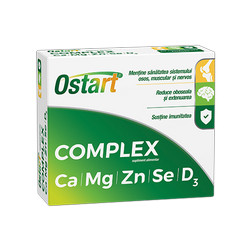 Ostart Complex Ca + Mg + Zn + Se + D3 x 20 comprimate (Fiterman)